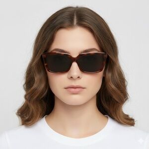 Vintage Brown Tortoise Rectangular Sunglasses - made in France 🇫🇷